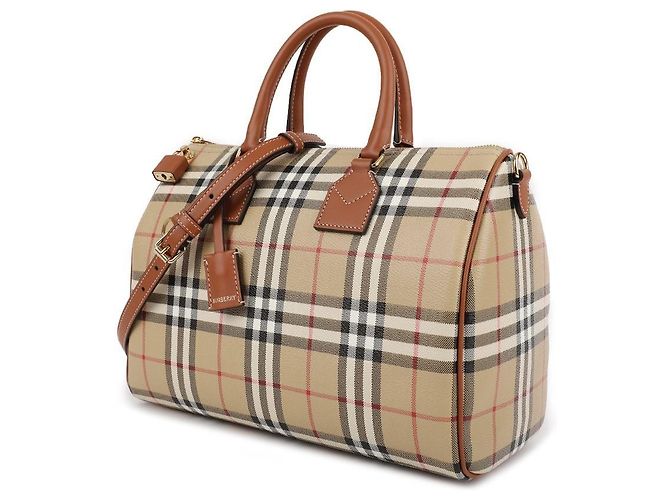 Burberry Medium Check Bowling Bag Brown - view 4