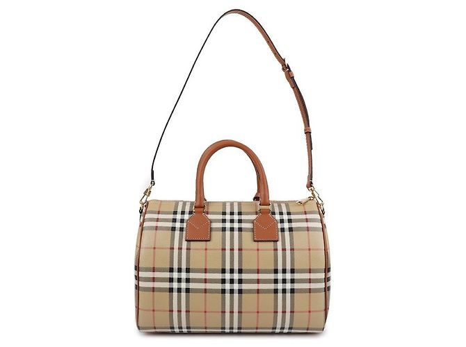 Burberry Medium Check Bowling Bag Brown - view 5