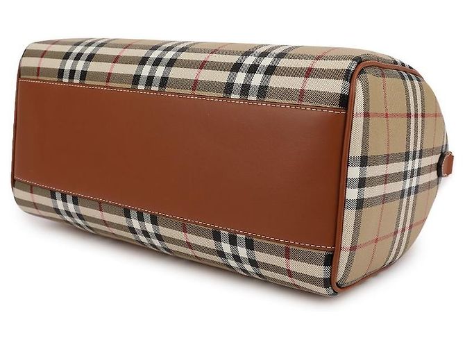 Burberry Medium Check Bowling Bag Brown - view 6