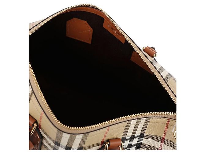 Burberry Medium Check Bowling Bag Brown - view 8