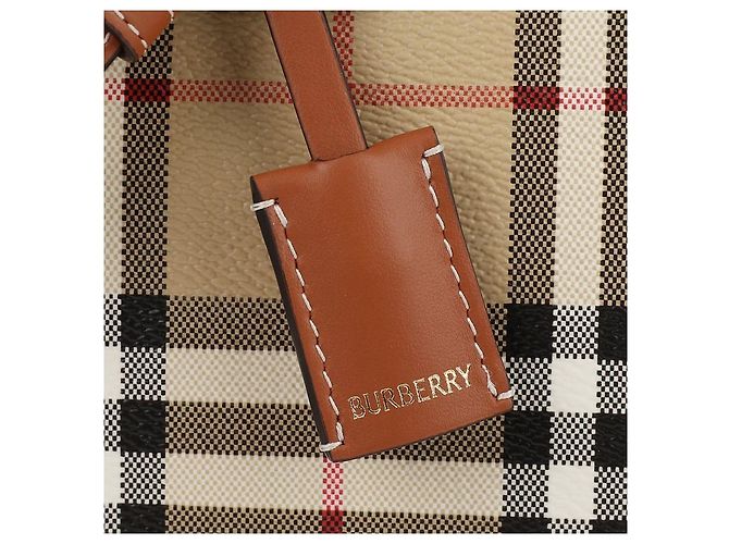 Burberry Medium Check Bowling Bag Brown - view 9
