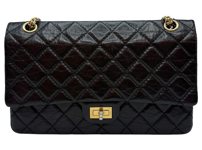Chanel Vintage Medium Flap Schultertasche Gold Schwarz - Ansicht 2
