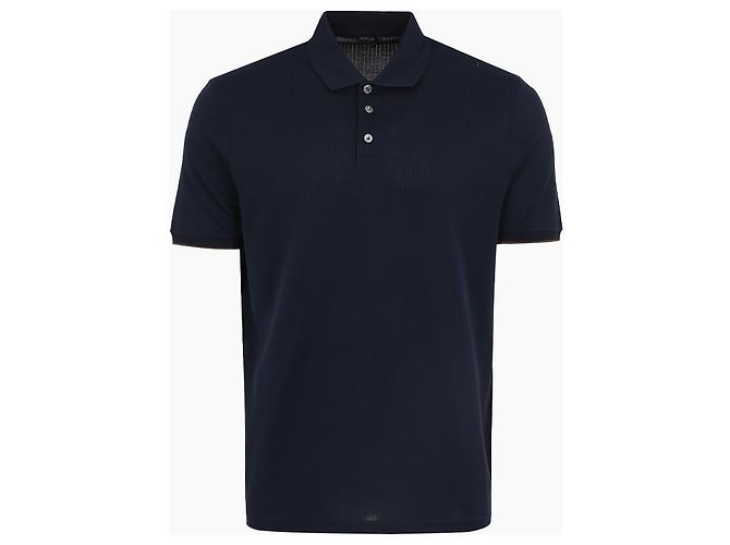 Kiton Polo aus Baumwollstrick Navy Blau Kurzarm T-Shirt - Ansicht 2