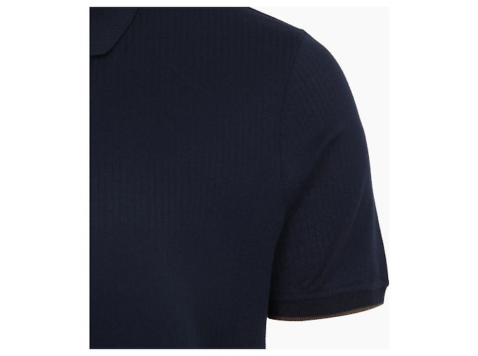 Kiton Polo aus Baumwollstrick Navy Blau Kurzarm T-Shirt - Ansicht 5