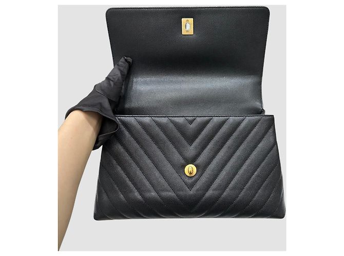 Chanel Coco Handle Chevron Medium Gold Series Schwarz - Ansicht 6