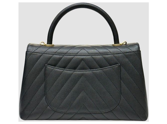 Chanel Coco Handle Chevron Medium Gold Series Schwarz - Ansicht 9