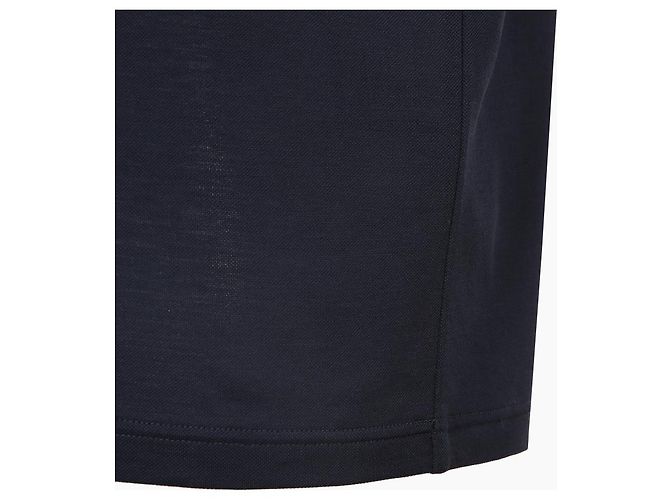 Kiton T-shirt a maniche corte blu navy con polo a collo con zip e logo ricamato - vista 6