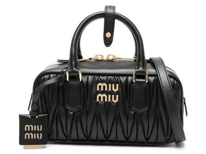 Miu Miu Borsa in pelle nappa Nero - vista 3