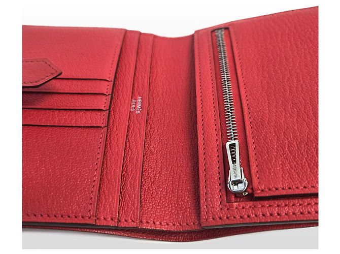 Hermès Cartera Compacta con Hebilla Roja - vista 7