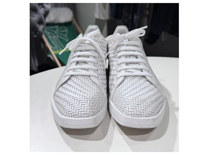 Berluti Braid Leather Sneakers White - view 2