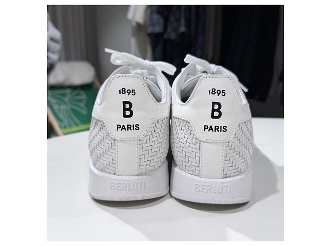 Berluti Braid Leather Sneakers White - view 4