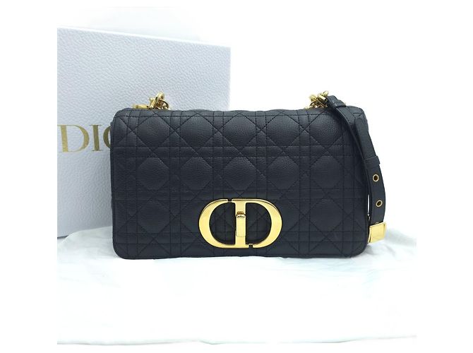 Dior Borsa a tracolla e crossbody Caro Medium Cannage in pelle nera Nero - vista 11
