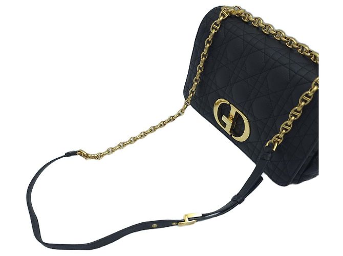 Dior Borsa a tracolla e crossbody Caro Medium Cannage in pelle nera Nero - vista 18