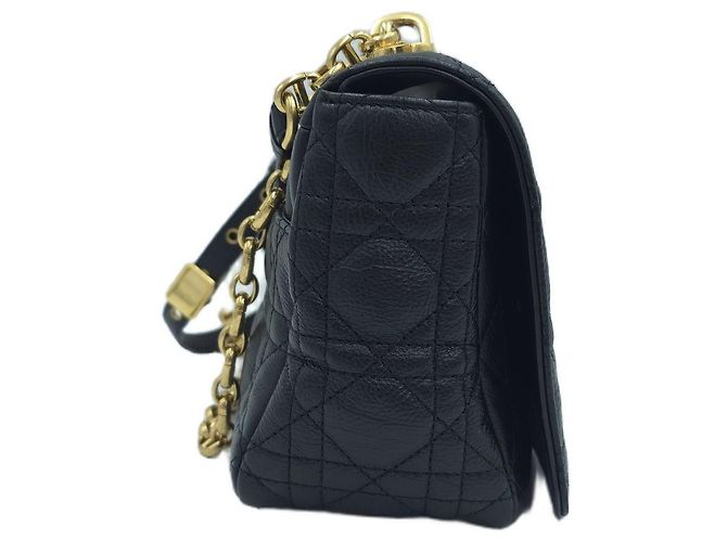 Dior Borsa a tracolla e crossbody Caro Medium Cannage in pelle nera Nero - vista 4