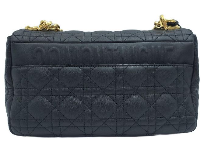 Dior Borsa a tracolla e crossbody Caro Medium Cannage in pelle nera Nero - vista 5
