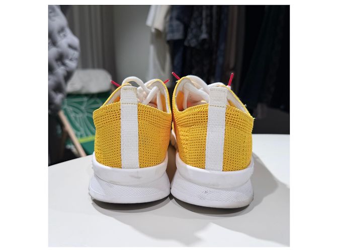 Kiton Sneakers in mesh di cotone Giallo - vista 3