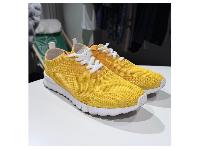 Kiton Sneakers in mesh di cotone Giallo - vista 4