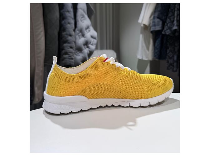 Kiton Sneakers in mesh di cotone Giallo - vista 5