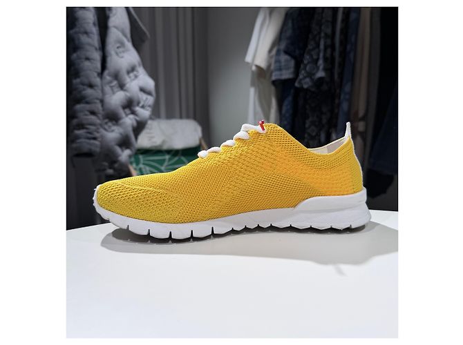 Kiton Sneakers in mesh di cotone Giallo - vista 6