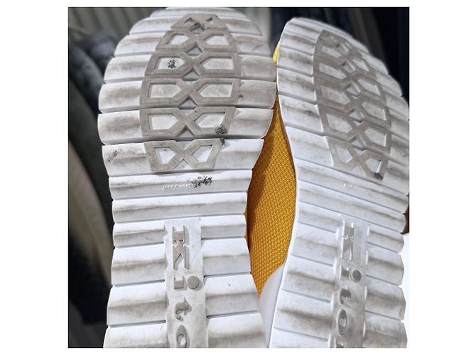 Kiton Sneakers in mesh di cotone Giallo - vista 7