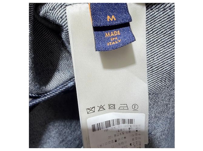 Louis Vuitton Chaqueta-camisa de manga corta en denim con monograma Azul - vista 7