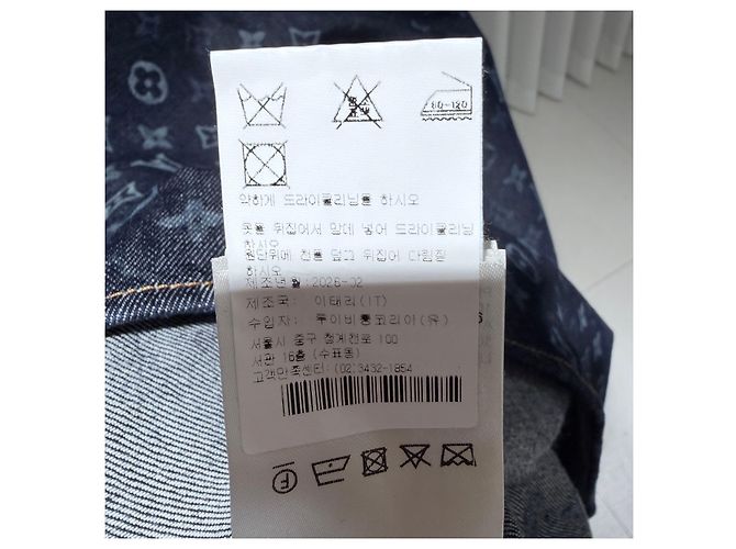 Louis Vuitton Chaqueta-camisa de manga corta en denim con monograma Azul - vista 8