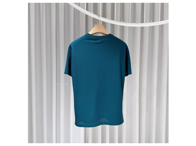 Loro Piana Kurzärmeliges Cashmere-T-Shirt mit Rundhalsausschnitt Blau - Ansicht 6
