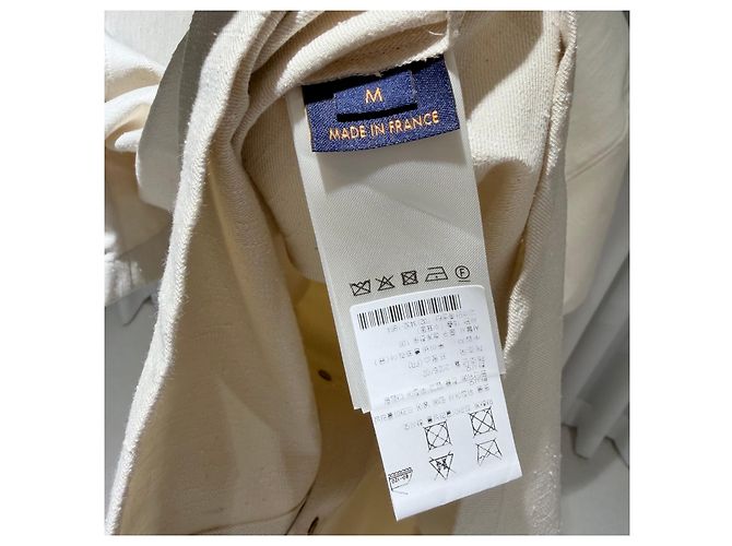 Louis Vuitton Camicia-giacca in seta e cotone con tasca con logo Avorio Bianco - vista 6