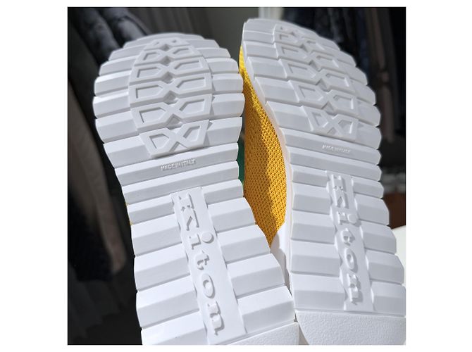 Kiton Sneakers in mesh di cotone giallo - vista 8