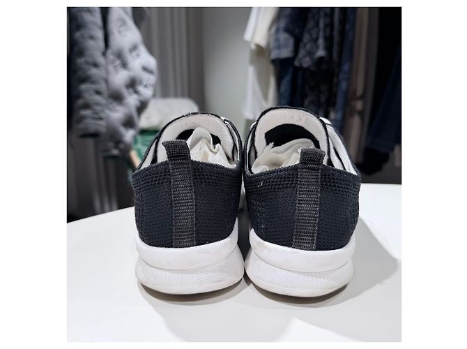 Kiton Sneakers in mesh di cotone nero - vista 4