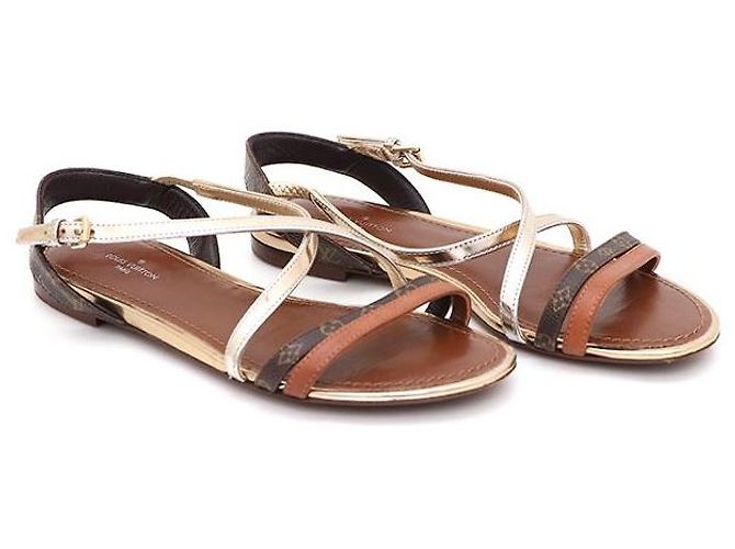 Louis Vuitton Sandali con fascia Monogram Landscape Marrone - vista 3