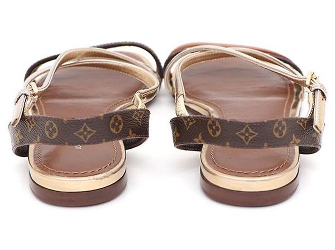 Louis Vuitton Sandali con fascia Monogram Landscape Marrone - vista 4