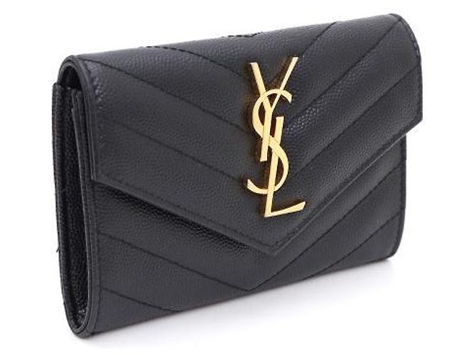 Saint Laurent Monogramm-Umschlag-Kartenetui Schwarz - Ansicht 2