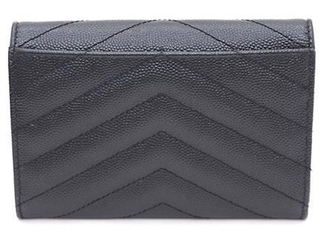 Saint Laurent Monogramm-Umschlag-Kartenetui Schwarz - Ansicht 3