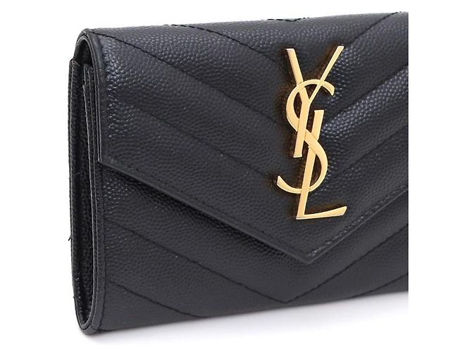 Saint Laurent Monogramm-Umschlag-Kartenetui Schwarz - Ansicht 4