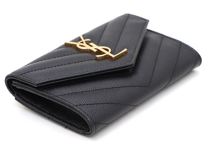 Saint Laurent Monogramm-Umschlag-Kartenetui Schwarz - Ansicht 5