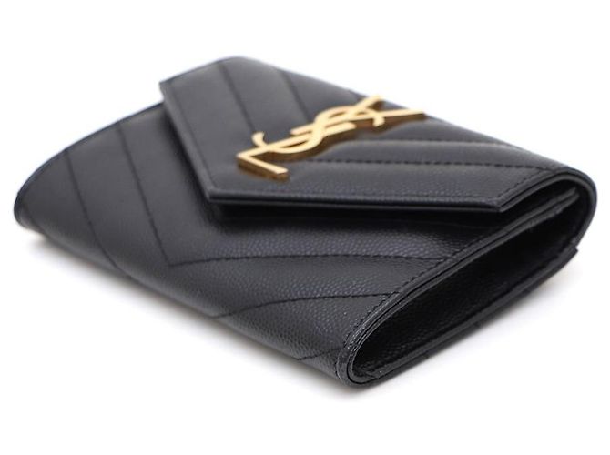 Saint Laurent Monogramm-Umschlag-Kartenetui Schwarz - Ansicht 6