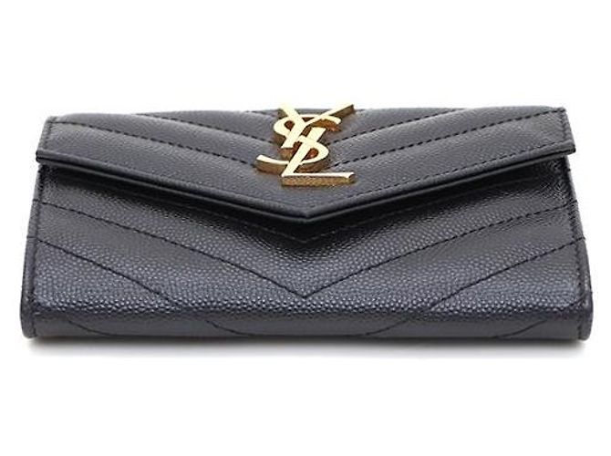 Saint Laurent Monogramm-Umschlag-Kartenetui Schwarz - Ansicht 7