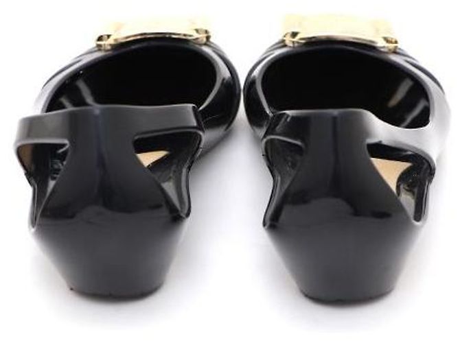 Salvatore Ferragamo Ballerine Jelly Bermuda con logo dorato Nero - vista 4