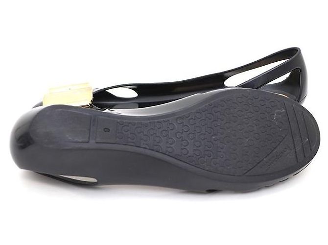Salvatore Ferragamo Ballerine Jelly Bermuda con logo dorato Nero - vista 5