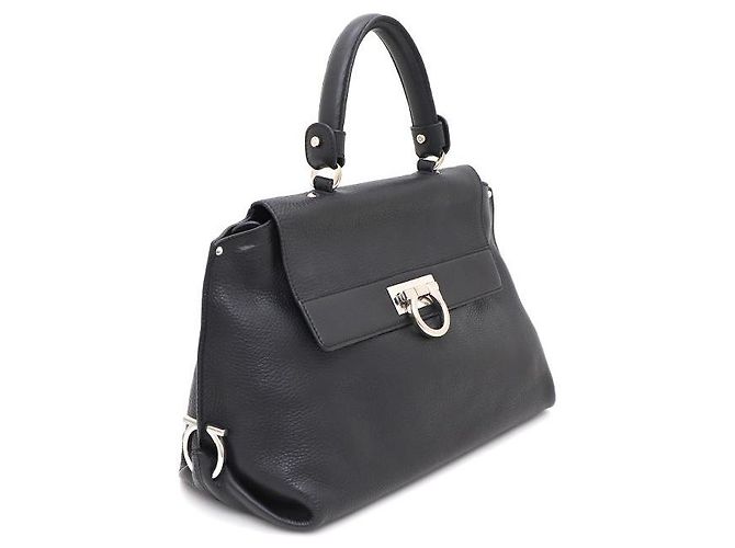 Salvatore Ferragamo Piccola borsa tote e borsa a tracolla nera Nero - vista 2