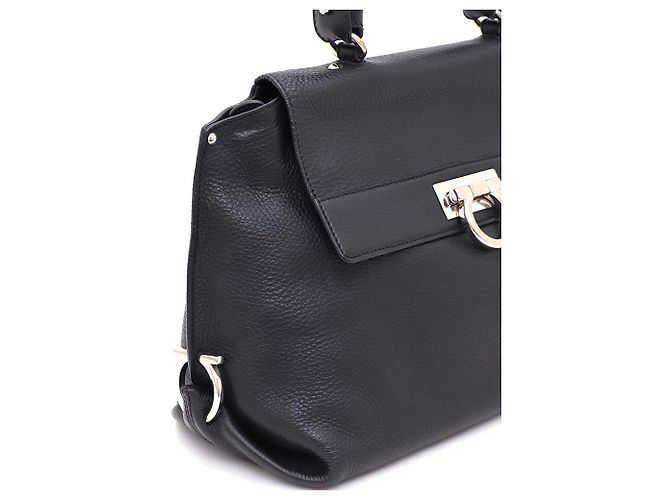 Salvatore Ferragamo Piccola borsa tote e borsa a tracolla nera Nero - vista 5