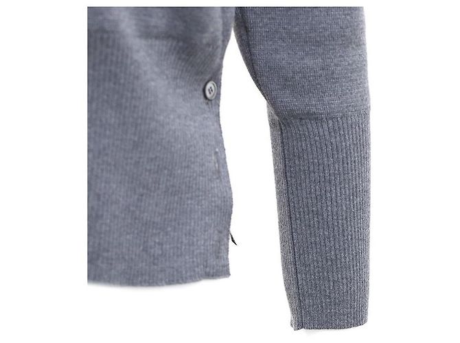 Thom Browne Gestreifter V-Ausschnitt-Cardigan aus Virgin Wool Braun - Ansicht 5