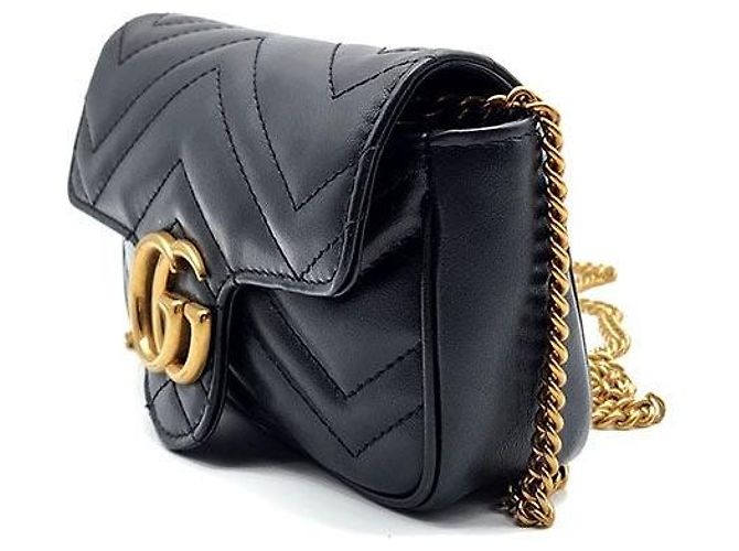 Gucci Borsa a tracolla GG Marmont Matelassé Super Mini Nero - vista 2