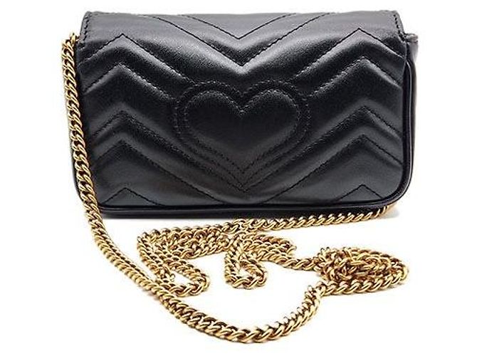 Gucci Borsa a tracolla GG Marmont Matelassé Super Mini Nero - vista 3