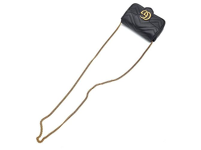 Gucci Borsa a tracolla GG Marmont Matelassé Super Mini Nero - vista 4