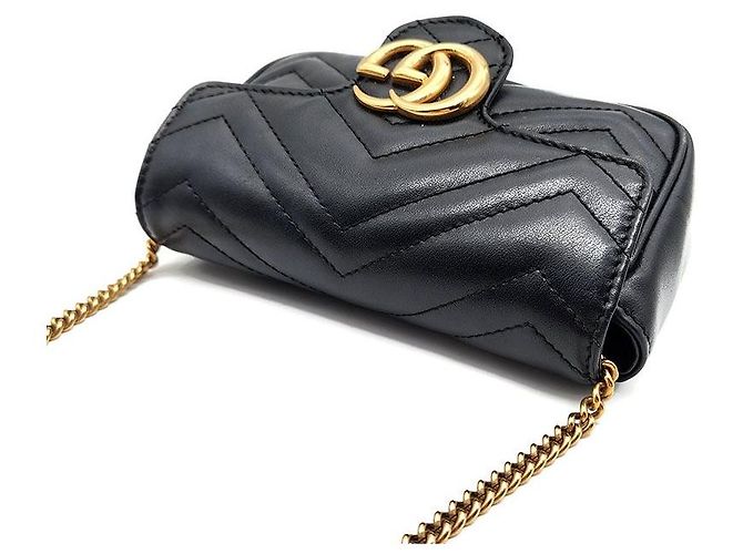 Gucci Borsa a tracolla GG Marmont Matelassé Super Mini Nero - vista 6