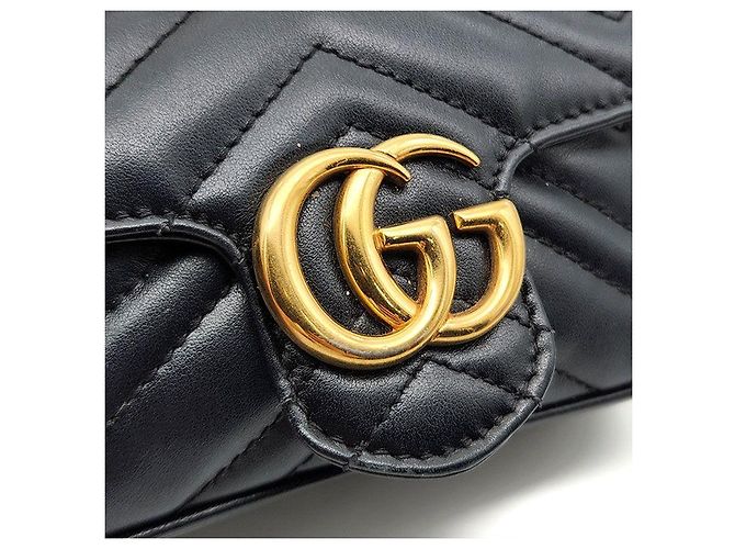 Gucci Borsa a tracolla GG Marmont Matelassé Super Mini Nero - vista 8