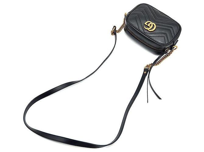 Gucci Mini borsa a tracolla Marmont Matelassé Nero - vista 4