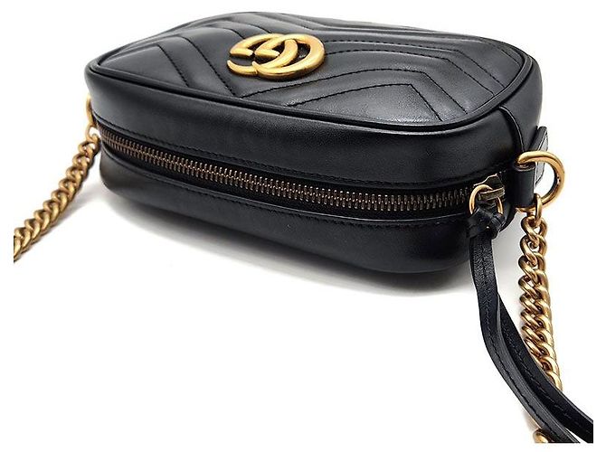 Gucci Mini borsa a tracolla Marmont Matelassé Nero - vista 6